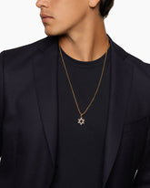 Star of David Pendant in 18K Yellow Gold with Diamonds, 19mm